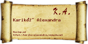 Karikó Alexandra névjegykártya